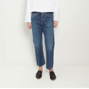 Agolde Parker Easy straight jeans placebo size 23 button fly dark wash NWT